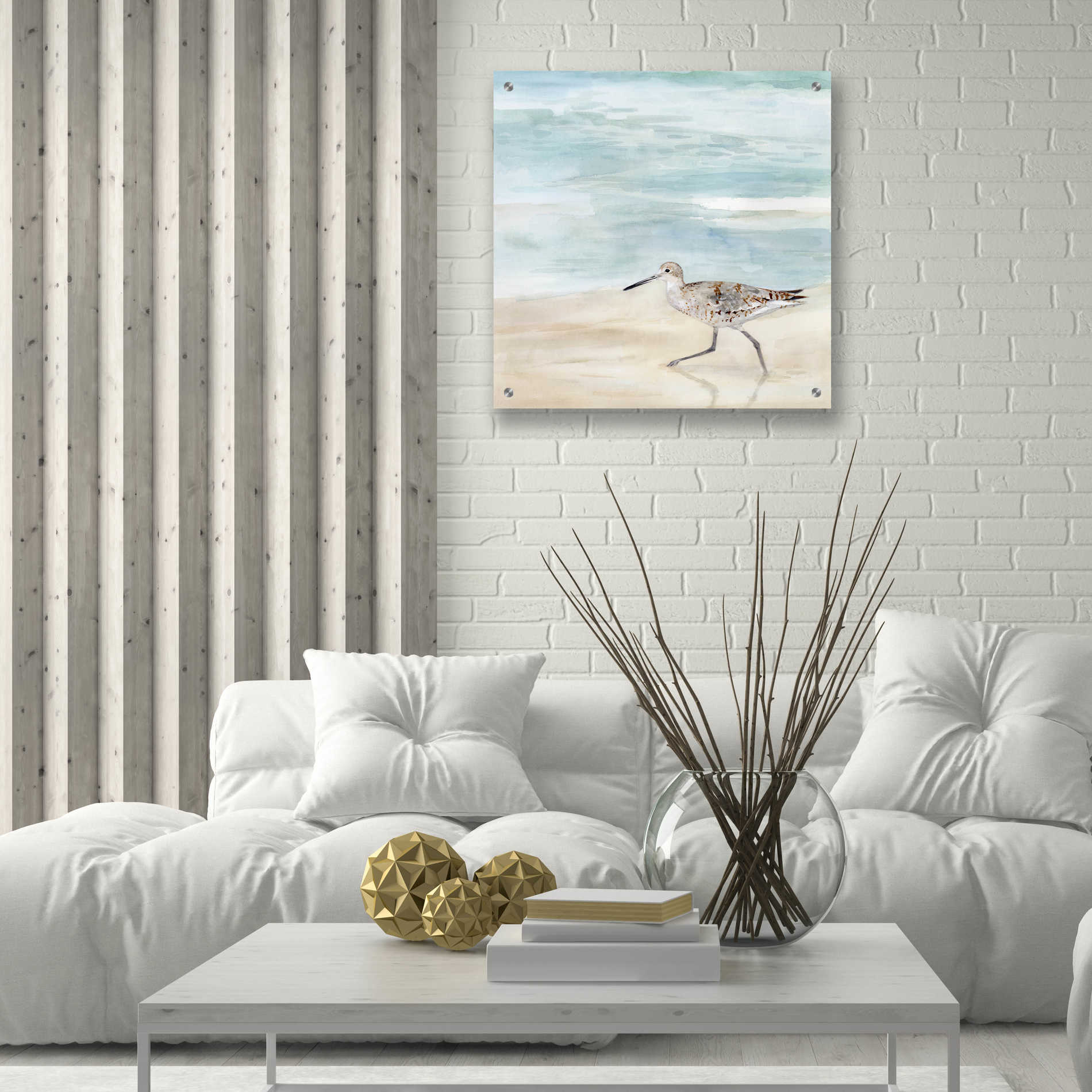 Epic Art 'Speckled Willet II' by Victoria Borges, Acrylic Wall Art,24x24