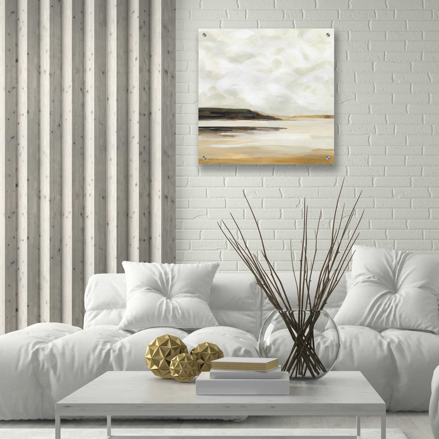 Epic Art 'Cloudy Coast I' by Victoria Borges, Acrylic Wall Art,24x24