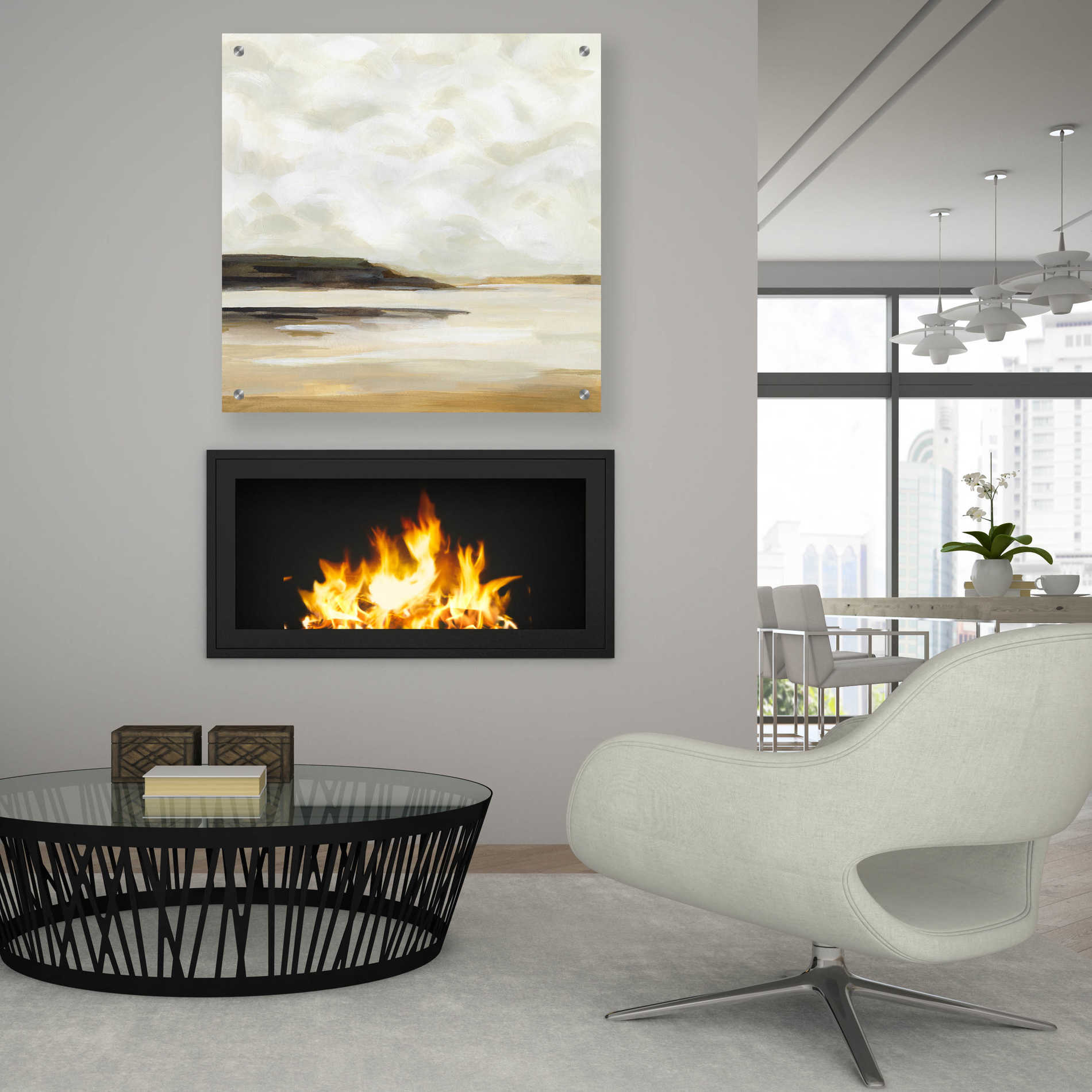 Epic Art 'Cloudy Coast I' by Victoria Borges, Acrylic Wall Art,36x36