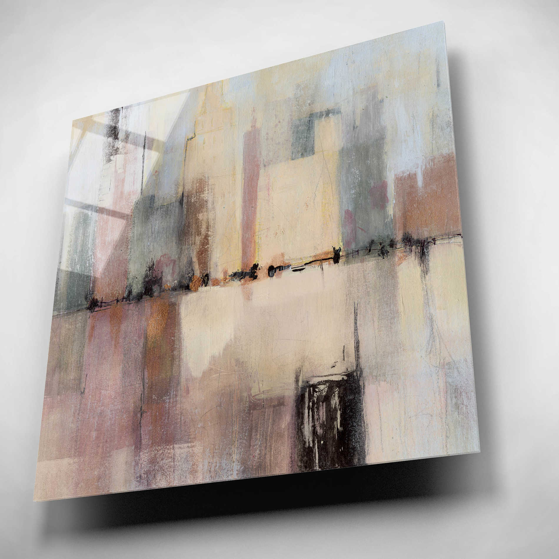 Epic Art 'City Strata I' by Victoria Borges, Acrylic Wall Art,12x12