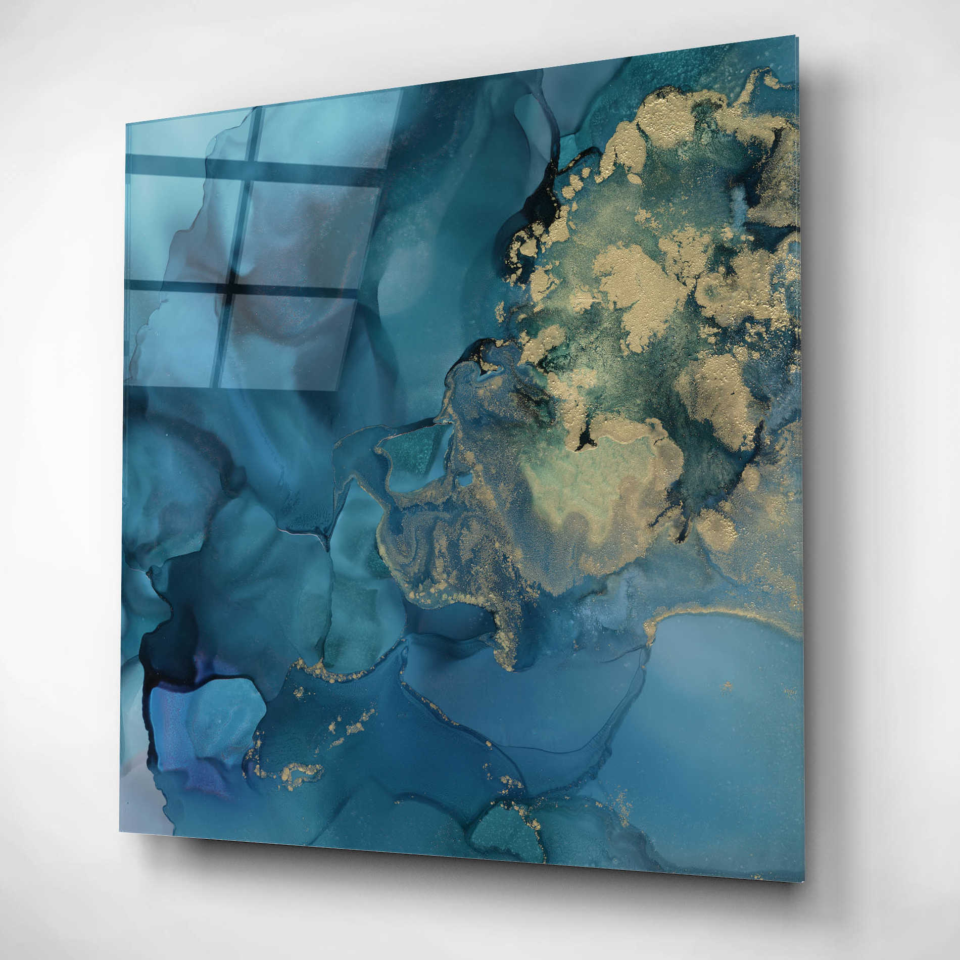 Epic Art 'Aquamarine Drift II' by Victoria Borges, Acrylic Wall Art,12x12