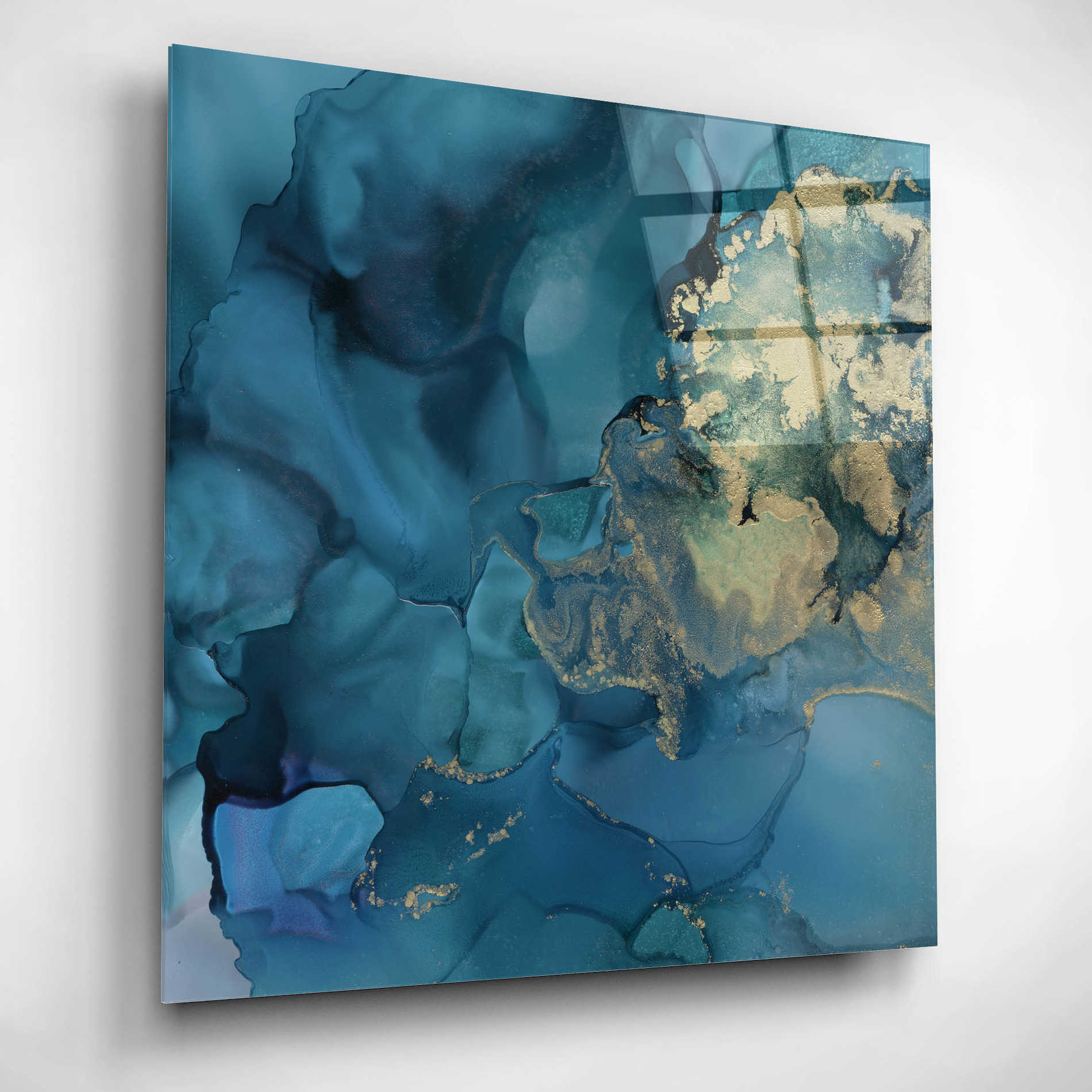 Epic Art 'Aquamarine Drift II' by Victoria Borges, Acrylic Wall Art,12x12