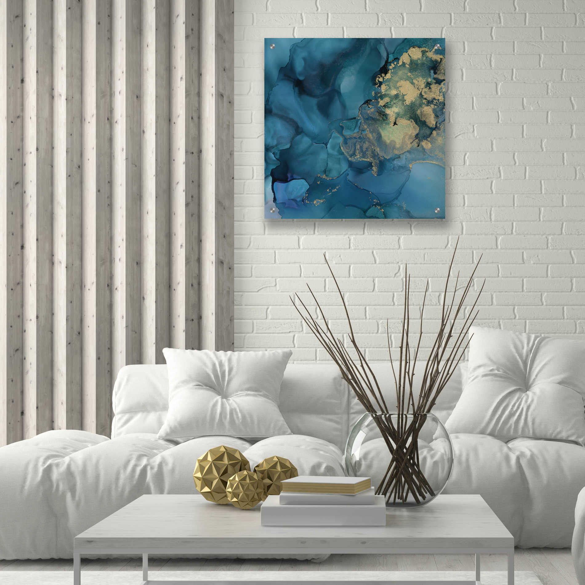 Epic Art 'Aquamarine Drift II' by Victoria Borges, Acrylic Wall Art,24x24