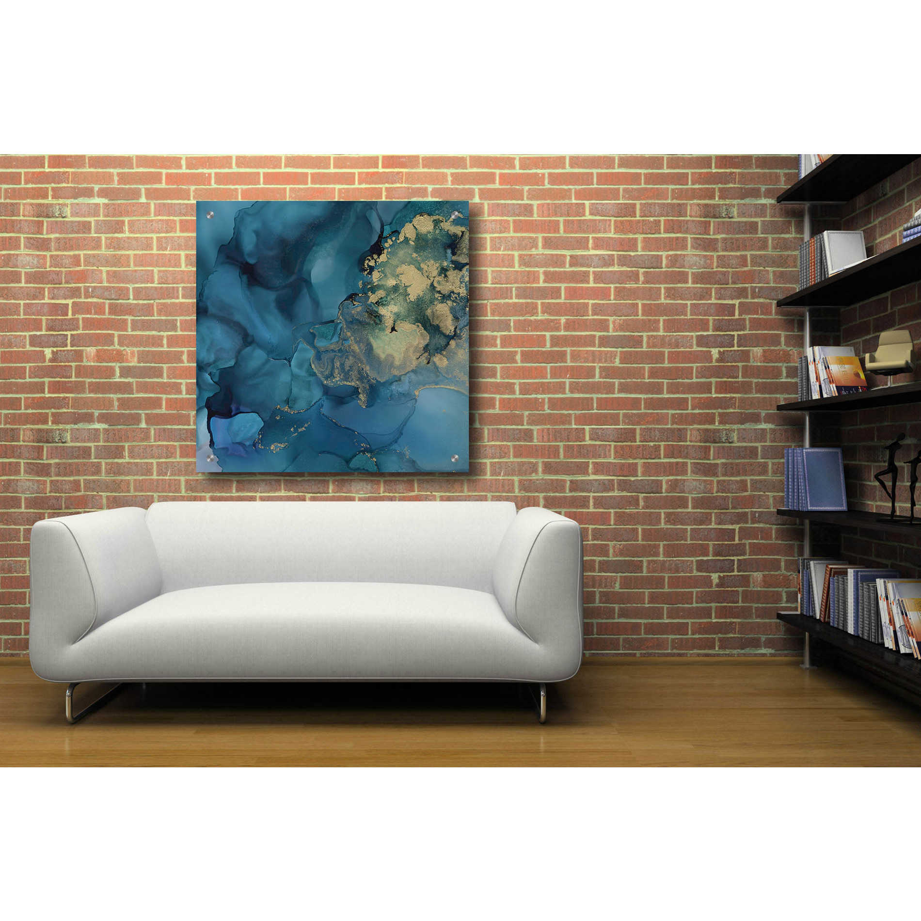 Epic Art 'Aquamarine Drift II' by Victoria Borges, Acrylic Wall Art,36x36