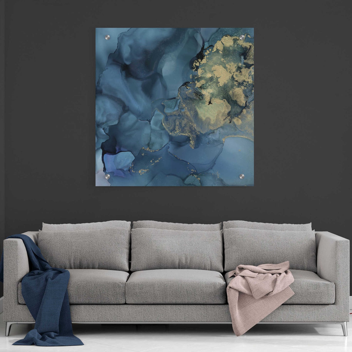 Epic Art 'Aquamarine Drift II' by Victoria Borges, Acrylic Wall Art,36x36