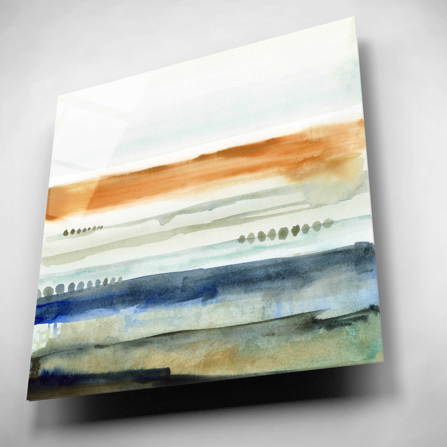 Epic Art 'Sunwashed Strata I' by Victoria Borges, Acrylic Wall Art,12x12