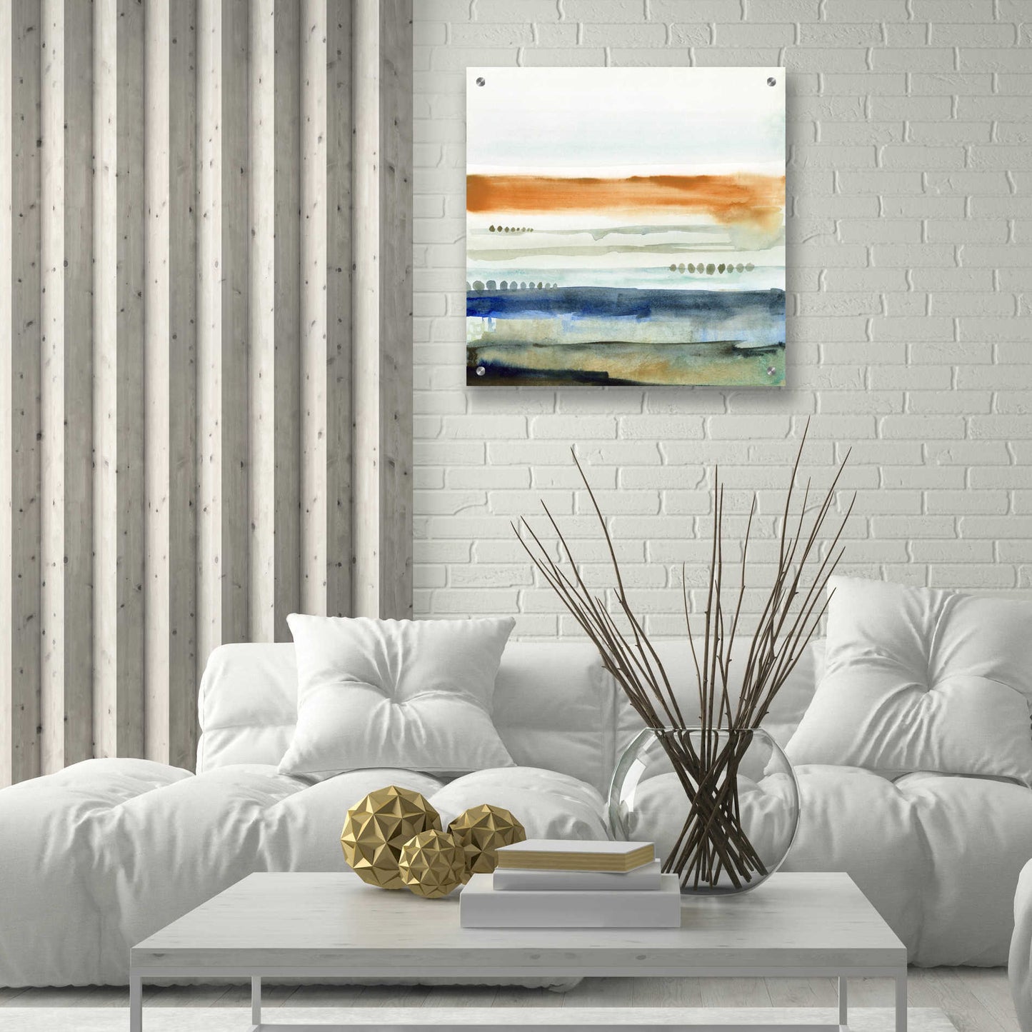 Epic Art 'Sunwashed Strata I' by Victoria Borges, Acrylic Wall Art,24x24