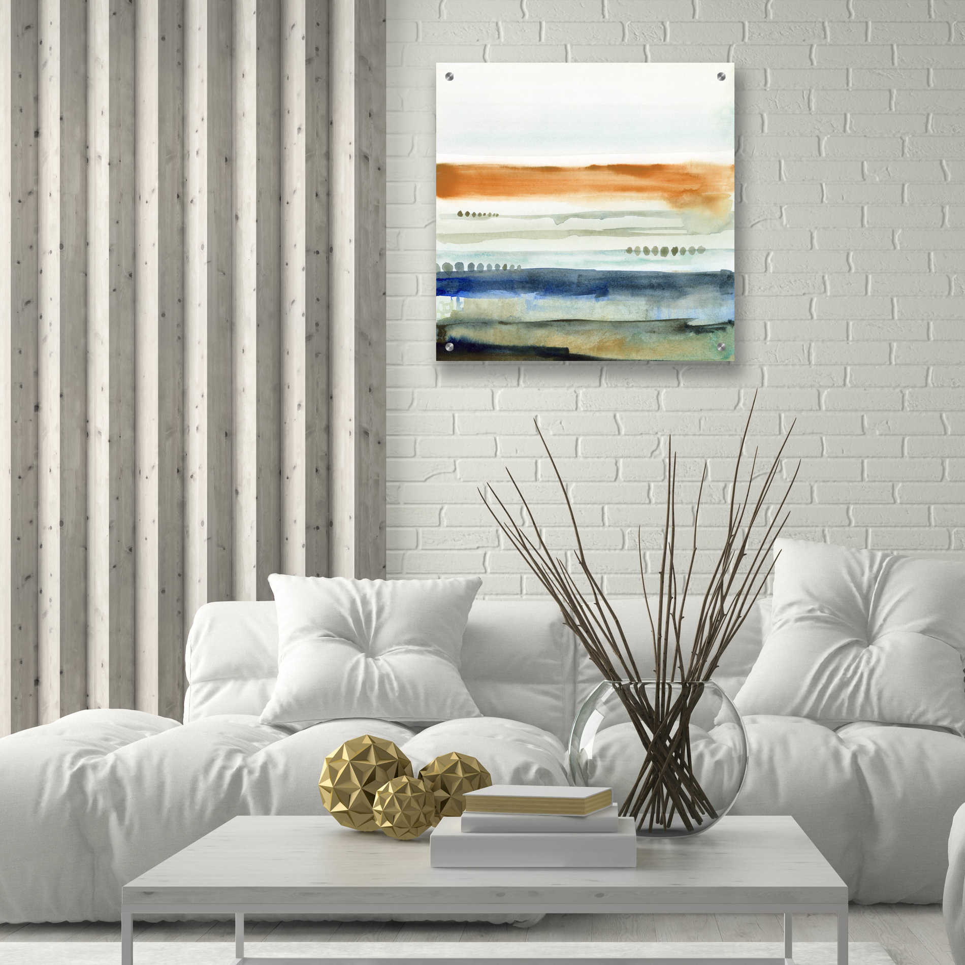 Epic Art 'Sunwashed Strata I' by Victoria Borges, Acrylic Wall Art,24x24