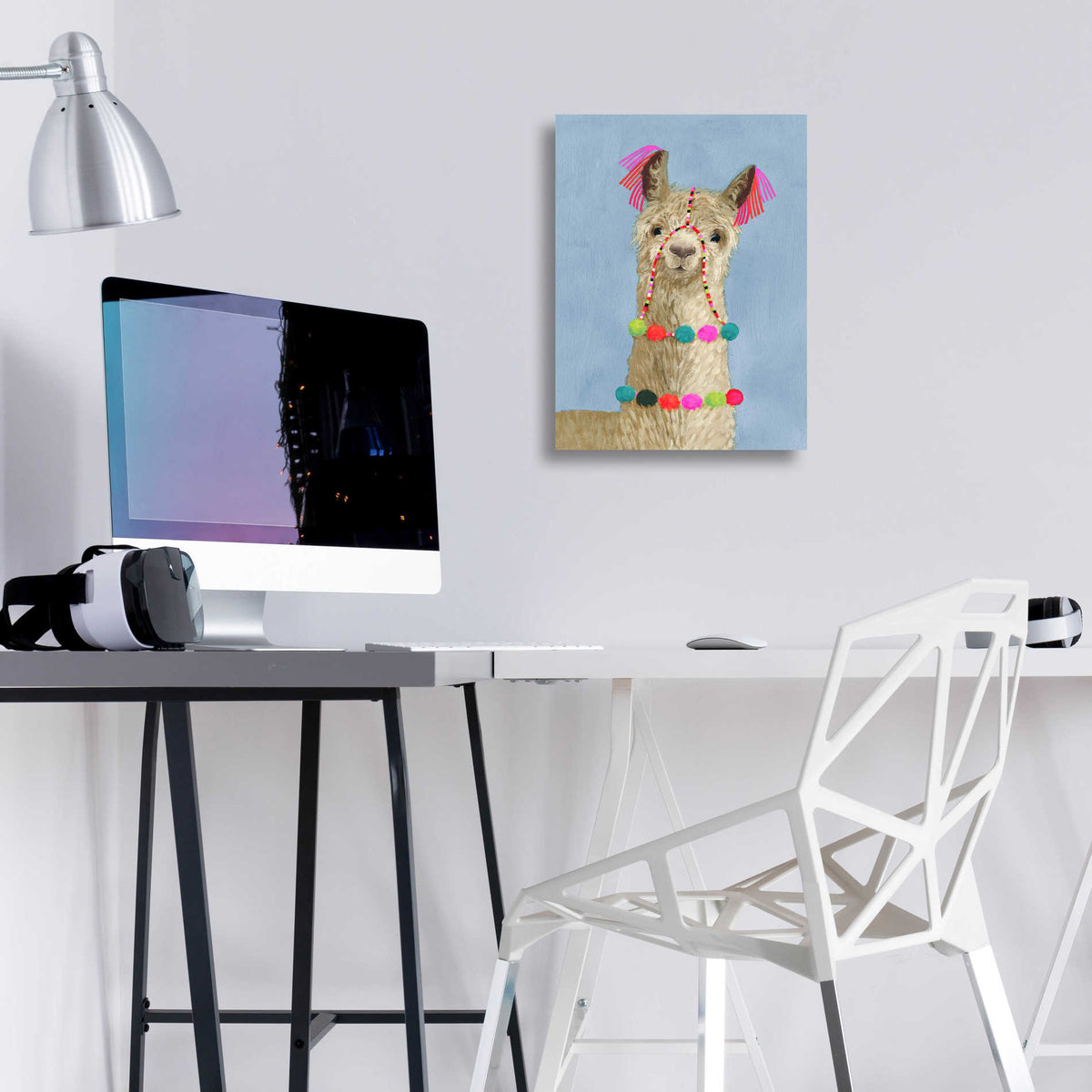 Epic Art 'Adorned Llama III' by Victoria Borges, Acrylic Wall Art,12x16