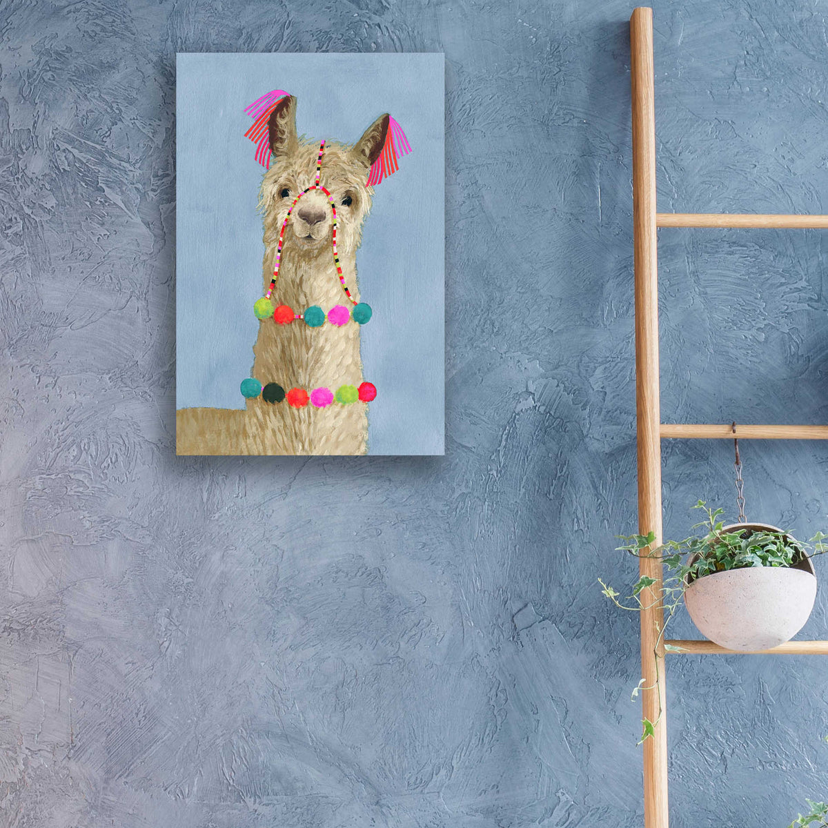 Epic Art 'Adorned Llama III' by Victoria Borges, Acrylic Wall Art,16x24