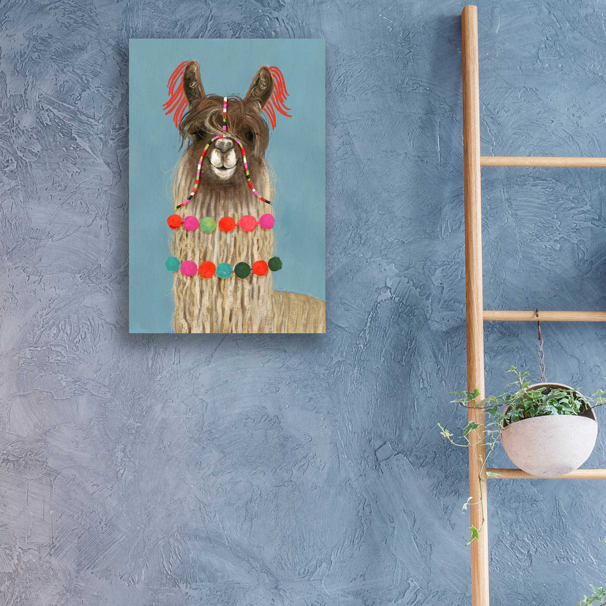Epic Art 'Adorned Llama IV' by Victoria Borges, Acrylic Wall Art,16x24