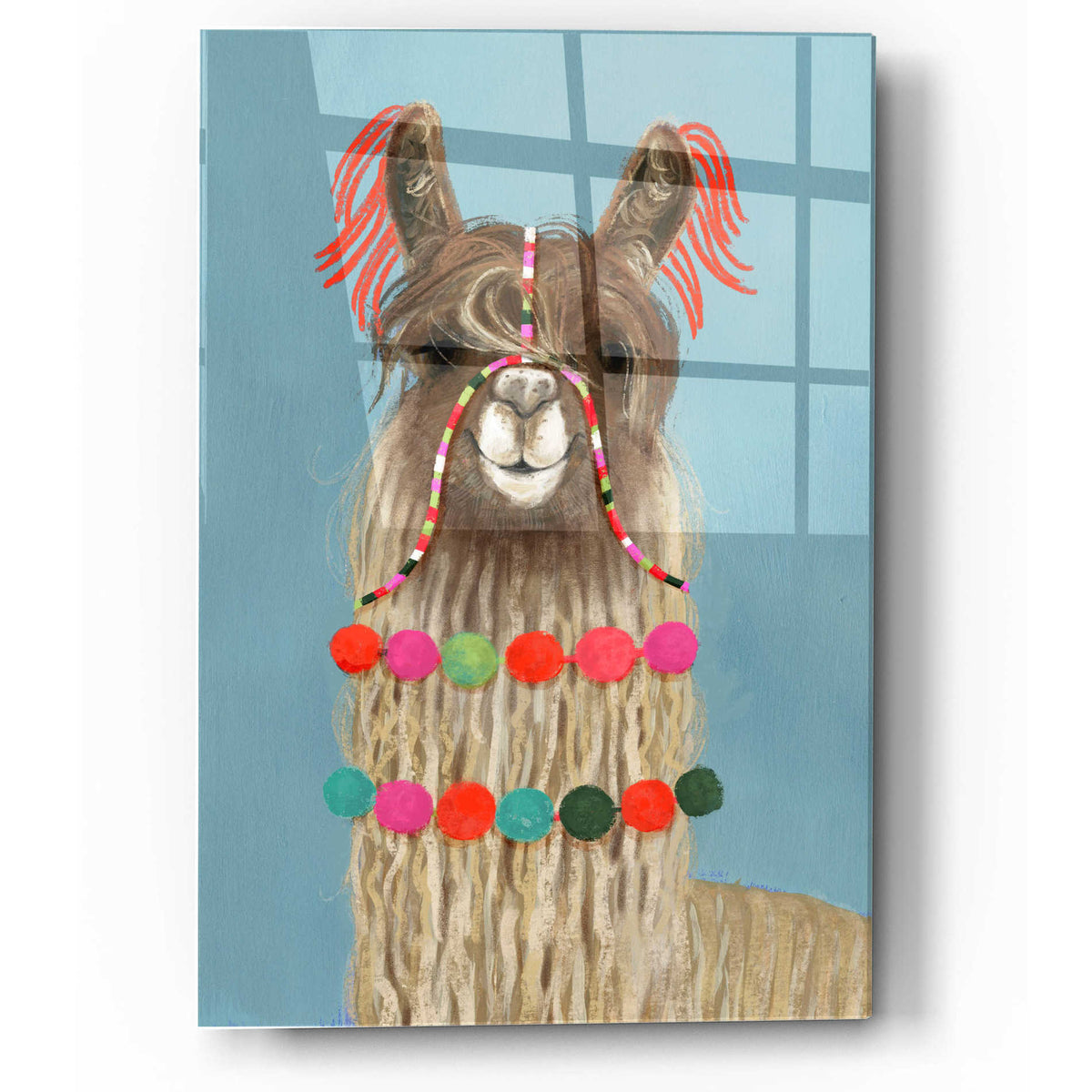 Epic Art 'Adorned Llama IV' by Victoria Borges, Acrylic Wall Art