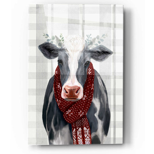 Epic Art 'Yuletide Cow II' by Victoria Borges, Acrylic Wall Art