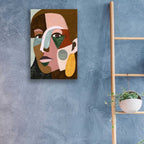 Epic Art 'Geo Face I' by Victoria Borges, Acrylic Wall Art,16x24