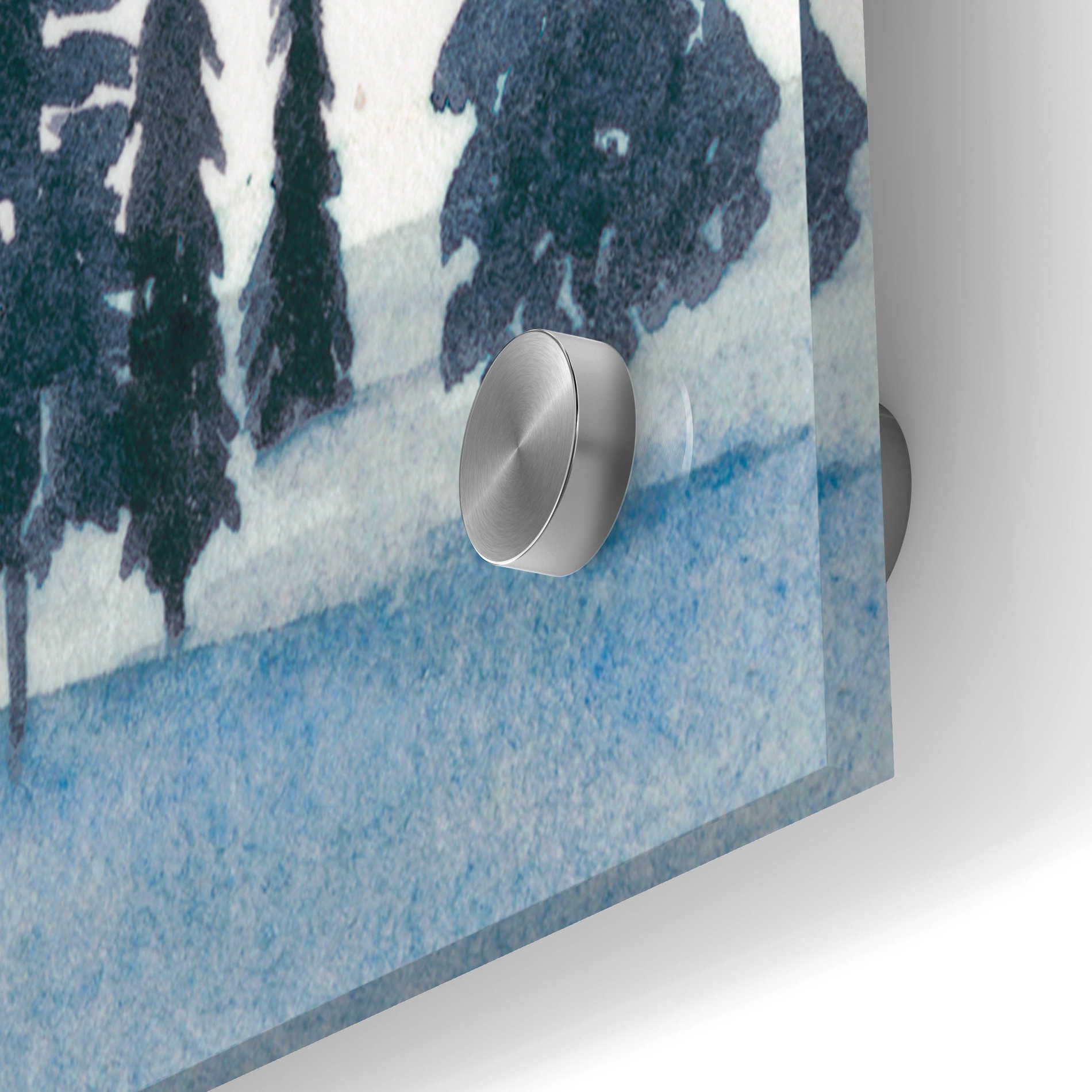 Epic Art 'Sapphire Grove I' by Grace Popp, Acrylic Wall Glass,48x16