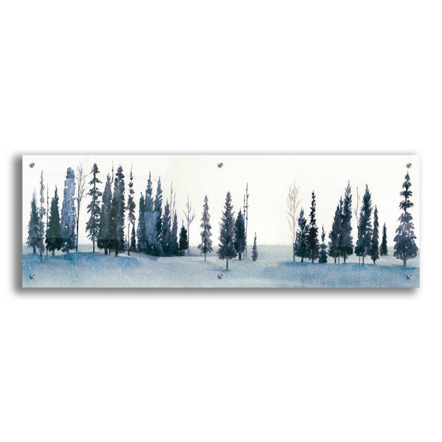 Epic Art 'Sapphire Grove I' by Grace Popp, Acrylic Wall Glass,48x16