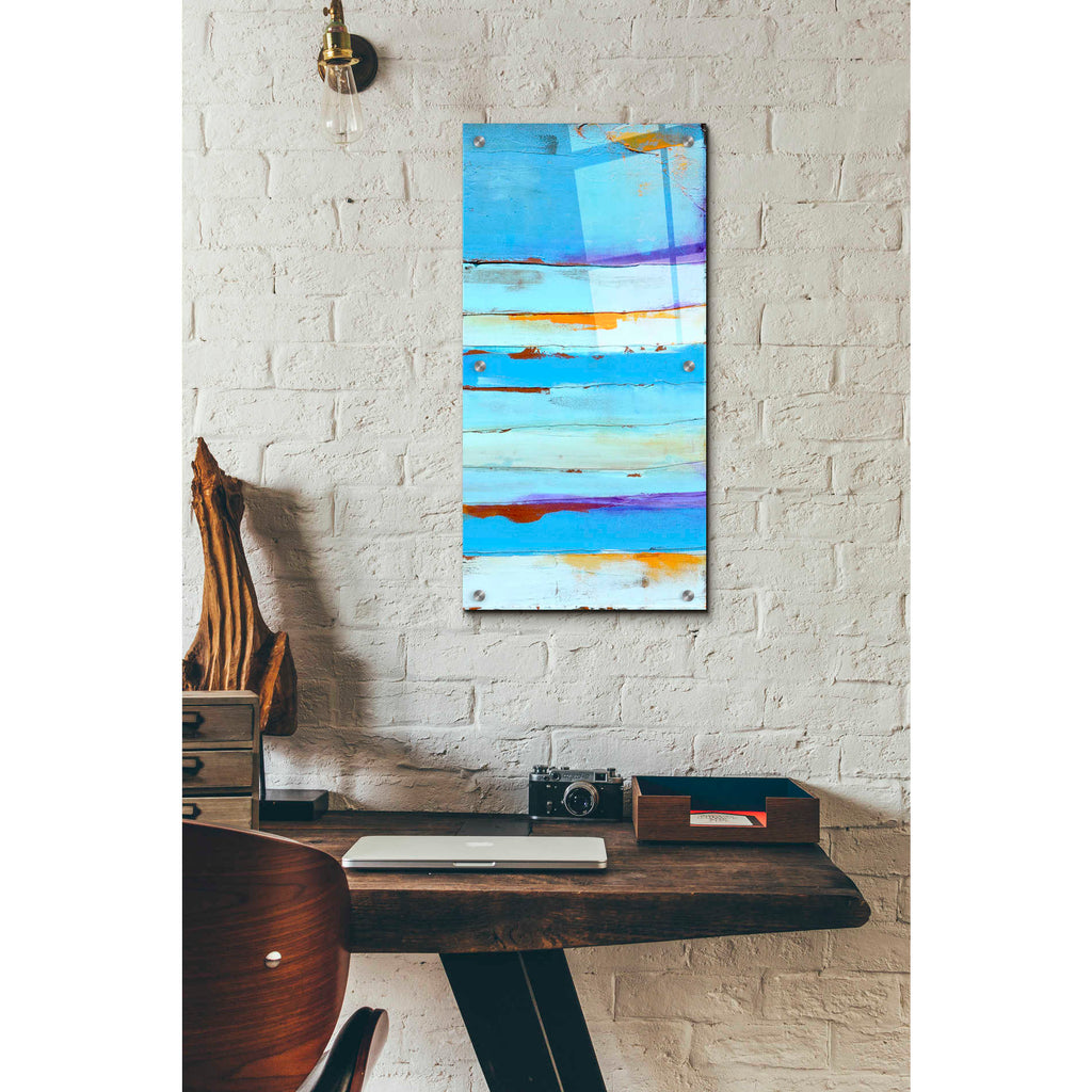 Epic Art 'Blue Jam II' by Erin Ashley, Acrylic Glass Wall Art,12x24