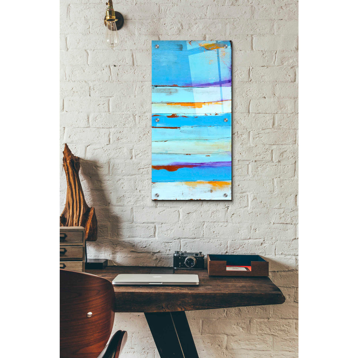 Epic Art 'Blue Jam II' by Erin Ashley, Acrylic Glass Wall Art,12x24