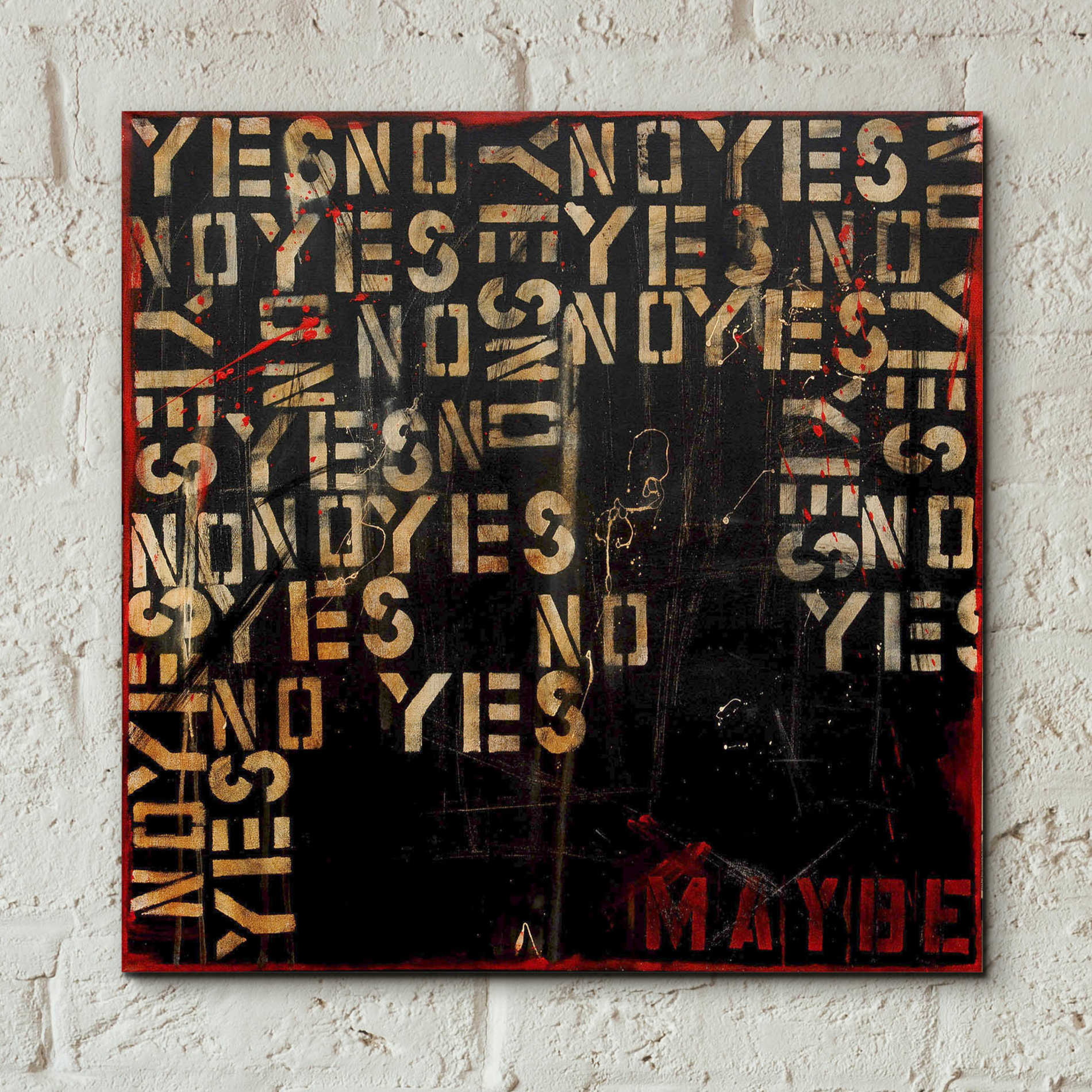 Epic Art 'Yes, No, Maybe' by Erin Ashley, Acrylic Wall Art,12x12