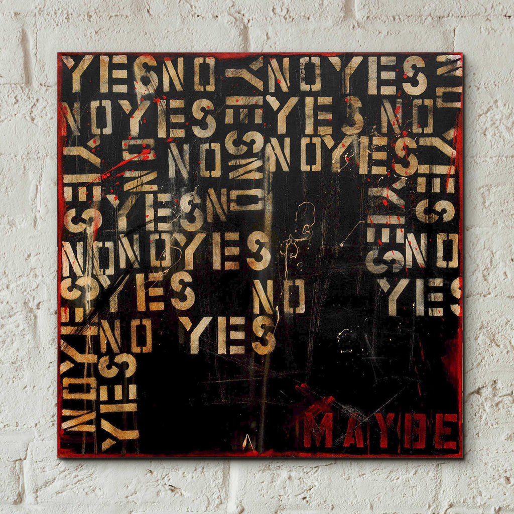 Epic Art 'Yes, No, Maybe' by Erin Ashley, Acrylic Wall Art,12x12
