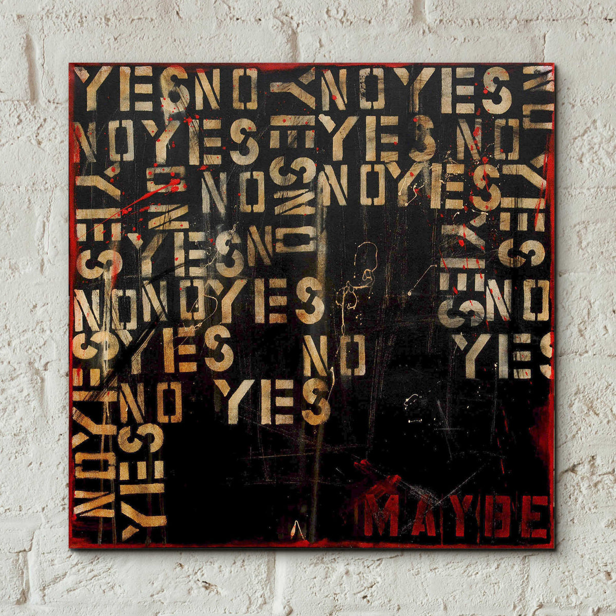 Epic Art 'Yes, No, Maybe' by Erin Ashley, Acrylic Wall Art,12x12