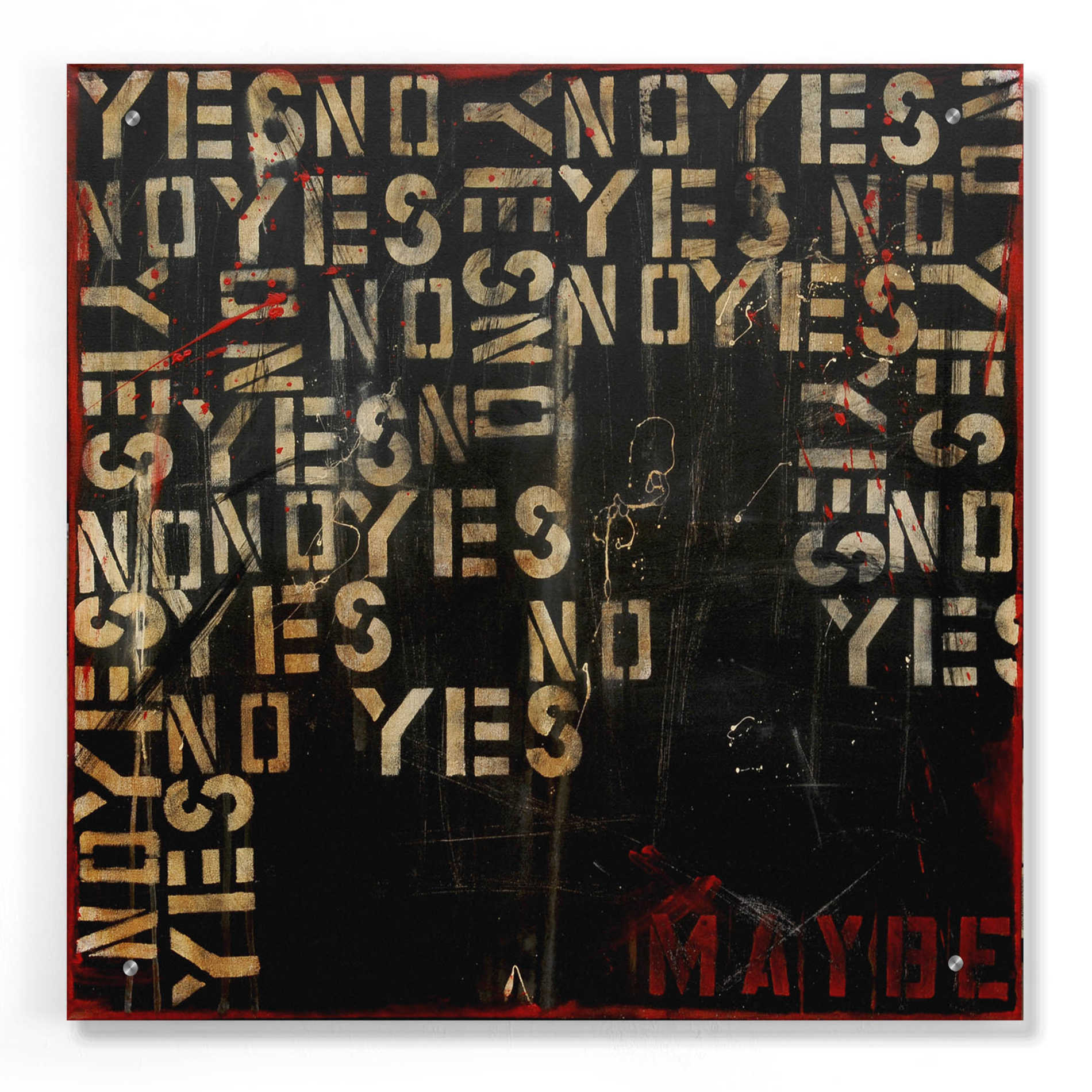 Epic Art 'Yes, No, Maybe' by Erin Ashley, Acrylic Wall Art,24x24