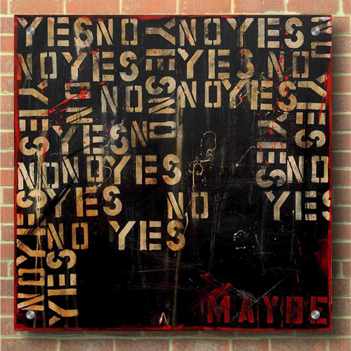 Epic Art 'Yes, No, Maybe' by Erin Ashley, Acrylic Wall Art,36x36