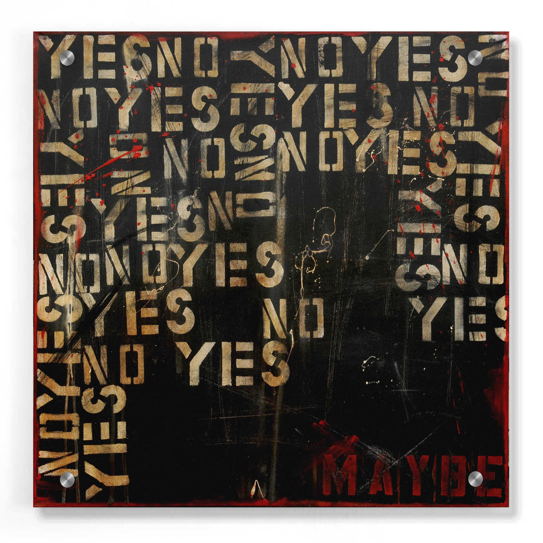 Epic Art 'Yes, No, Maybe' by Erin Ashley, Acrylic Wall Art,36x36