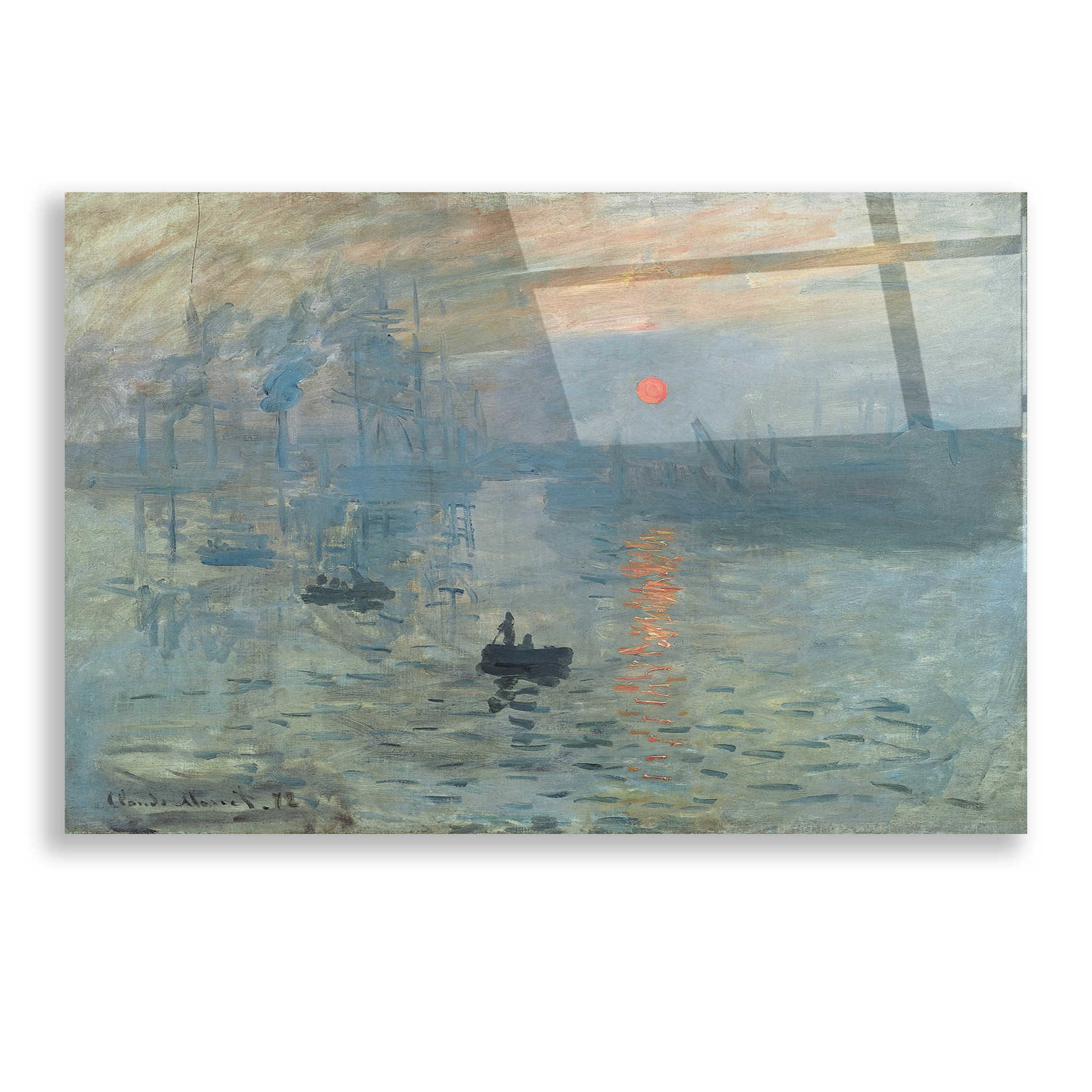 Epic Art 'Impression, Sunrise' by Claude Monet, Acrylic Glass Wall Art,24x16