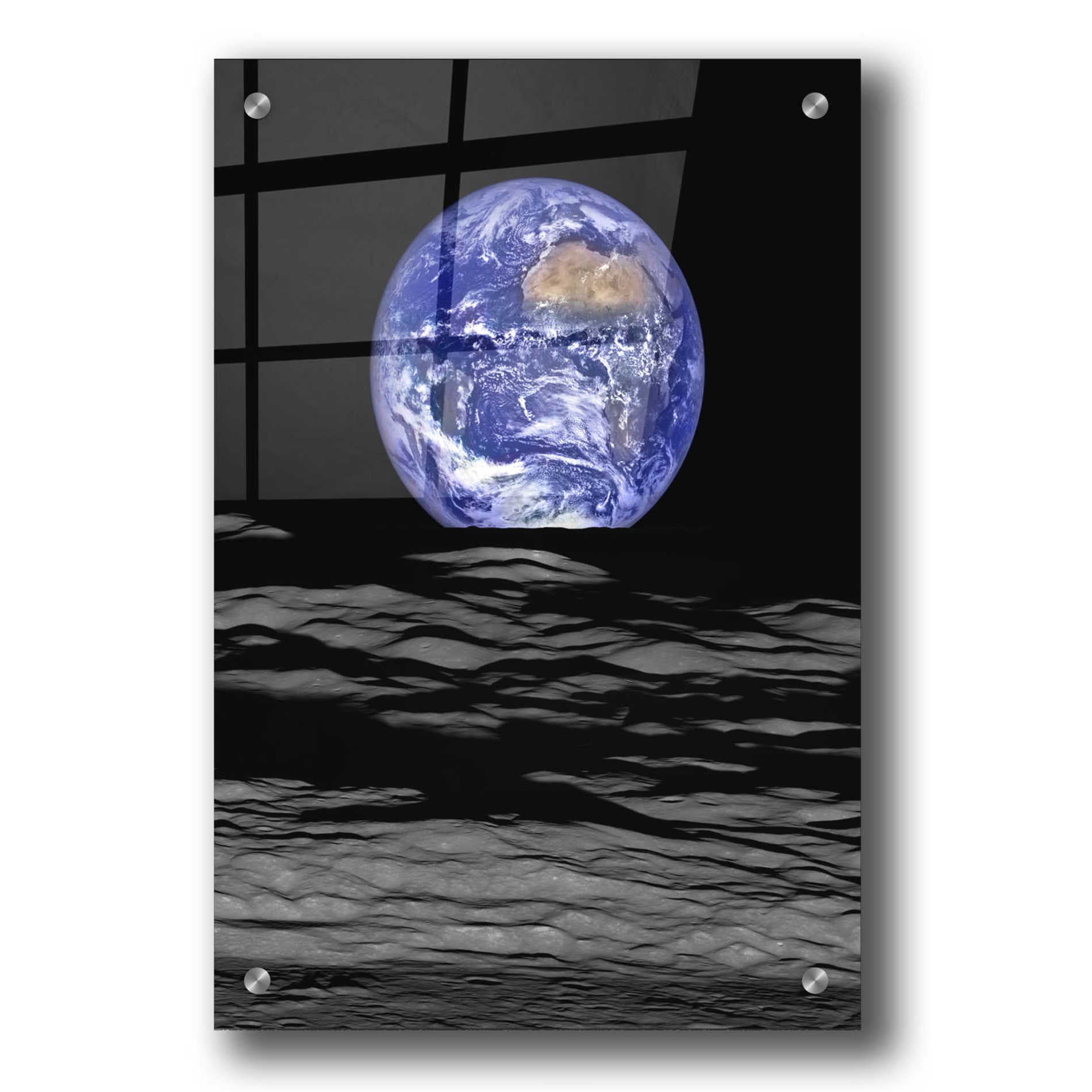 Epic Art 'Earth from Moon,' Acrylic Glass Wall Art,24x36