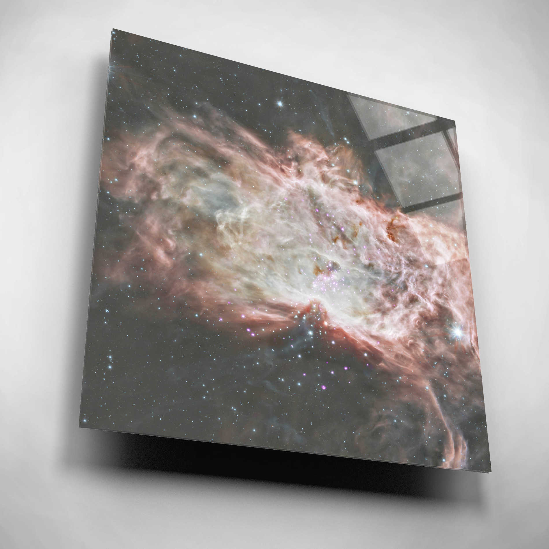 Epic Art 'Flame Nebula,' Acrylic Glass Wall Art,12x12