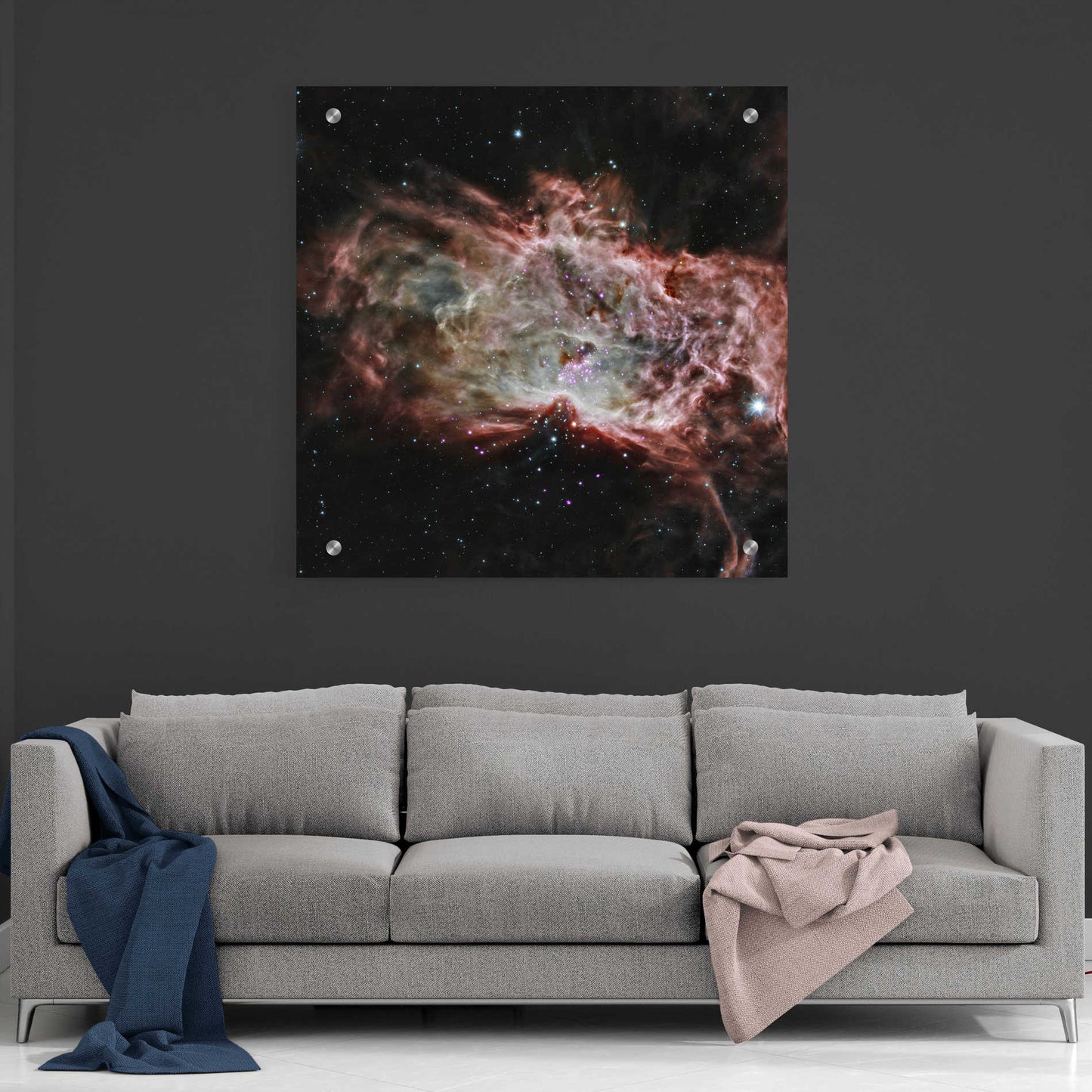Epic Art 'Flame Nebula,' Acrylic Glass Wall Art,36x36
