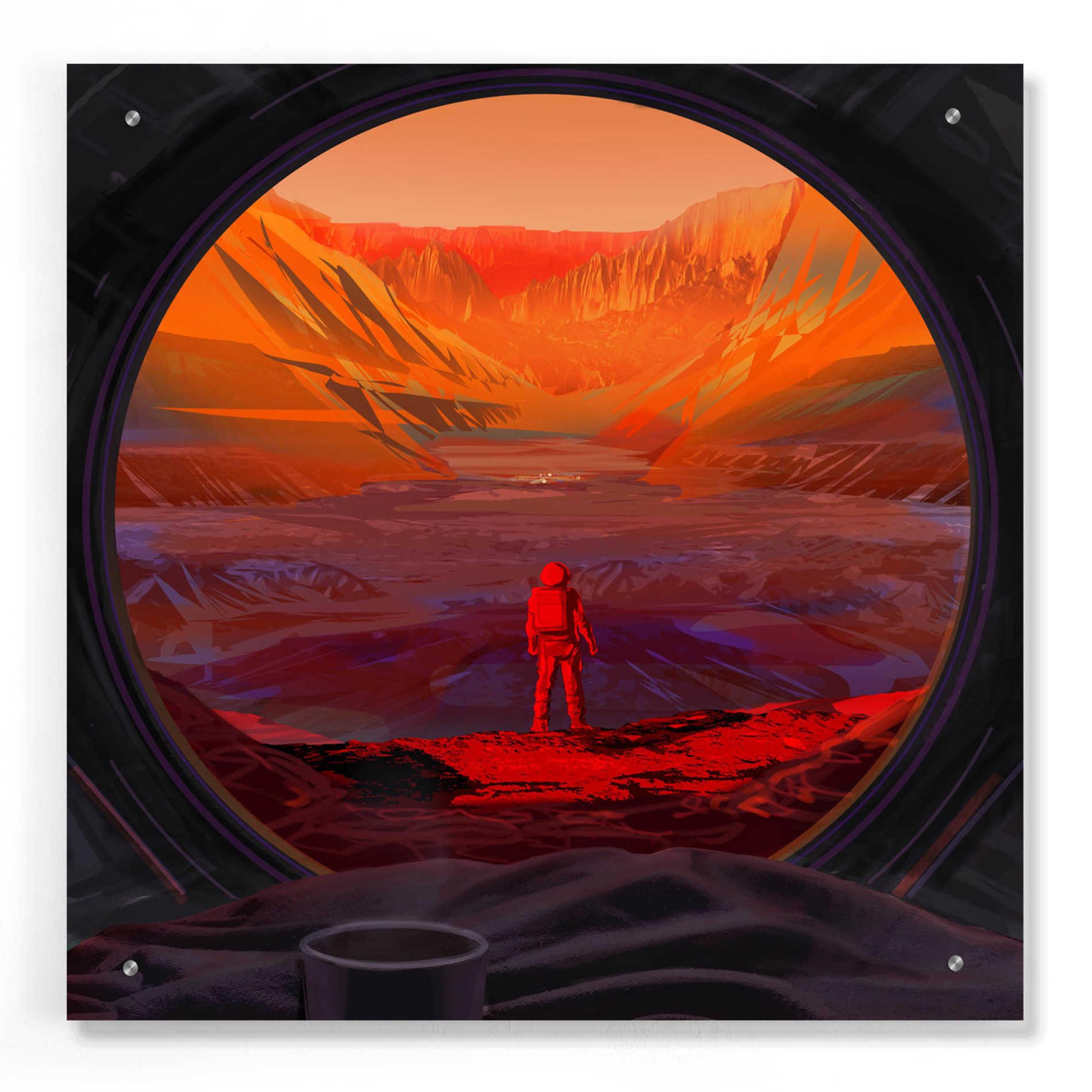 Epic Art 'On Mars,' Acrylic Glass Wall Art,24x24