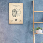 Epic Art 'Baseball Catchers Mask Blueprint Patent Parchment,' Acrylic Glass Wall Art,16x24