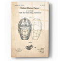 Epic Art 'Baseball Catchers Mask Blueprint Patent Parchment,' Acrylic Glass Wall Art