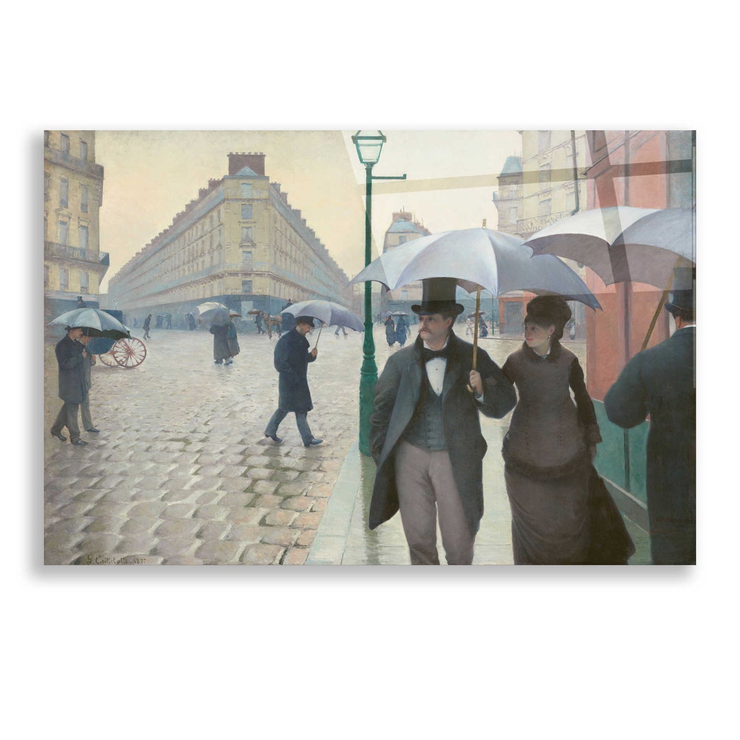 Epic Art 'Paris Street; Rainy Day' by Gustave Caillebotte, Acrylic Glass Wall Art,24x16