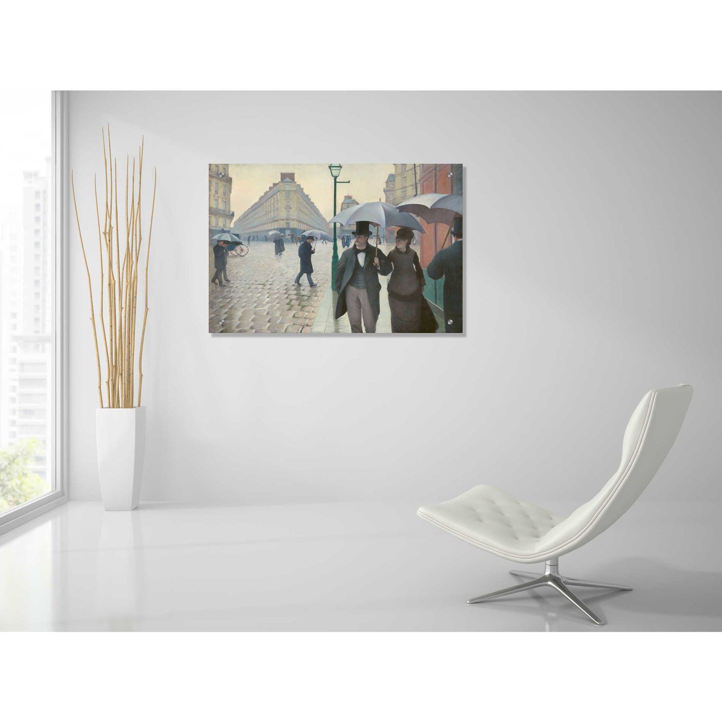 Epic Art 'Paris Street; Rainy Day' by Gustave Caillebotte, Acrylic Glass Wall Art,36x24