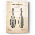 Epic Art 'Bowling Pin Blueprint Patent Parchment,' Acrylic Glass Wall Art