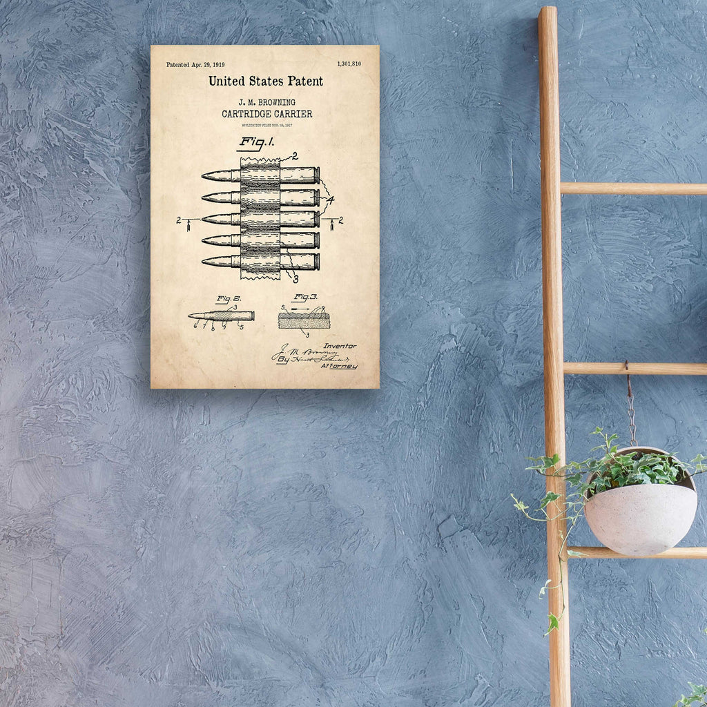 Epic Art 'Carrier Blueprint Patent Parchment,' Acrylic Glass Wall Art,16x24