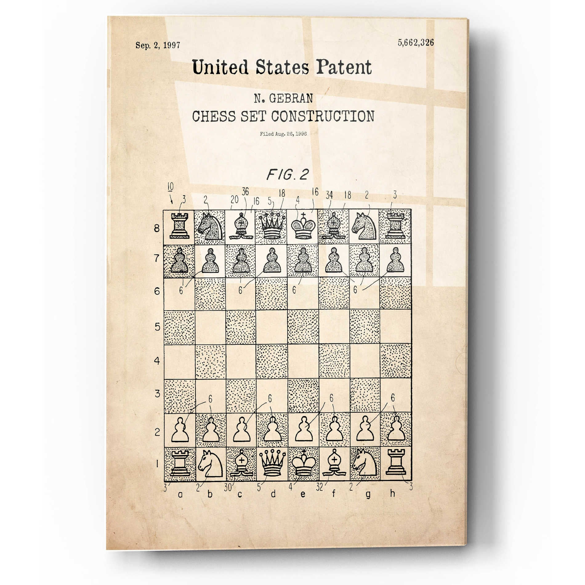 Epic Art 'Chess Blueprint Patent Parchment,' Acrylic Glass Wall Art