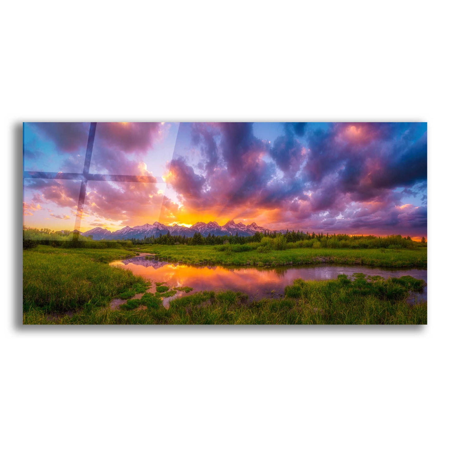 Epic Art 'Grand Sunset in the Tetons' by Darren White, Acrylic Glass Wall Art