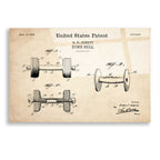 Epic Art 'Dumbbell Blueprint Patent Parchment,' Acrylic Glass Wall Art,36x24