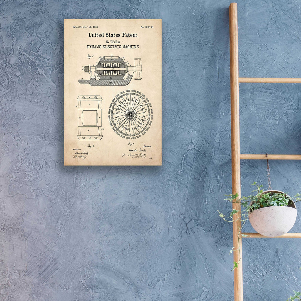 Epic Art 'Dynamo Blueprint Patent Parchment,' Acrylic Glass Wall Art,16x24