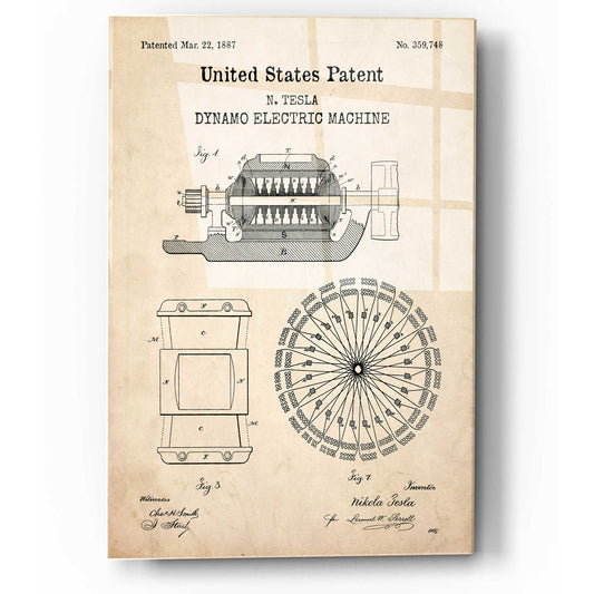 Epic Art 'Dynamo Blueprint Patent Parchment,' Acrylic Glass Wall Art