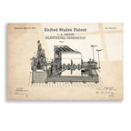 Epic Art 'Edison Electric Generator Blueprint Patent Parchment,' Acrylic Glass Wall Art,16x12