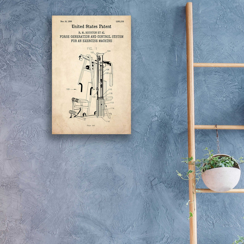 Epic Art 'Exercise Blueprint Patent Parchment,' Acrylic Glass Wall Art,16x24