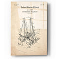 Epic Art 'Outrigger Sailboat Blueprint Patent Parchment,' Acrylic Glass Wall Art