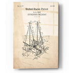 Epic Art 'Outrigger Sailboat Blueprint Patent Parchment,' Acrylic Glass Wall Art