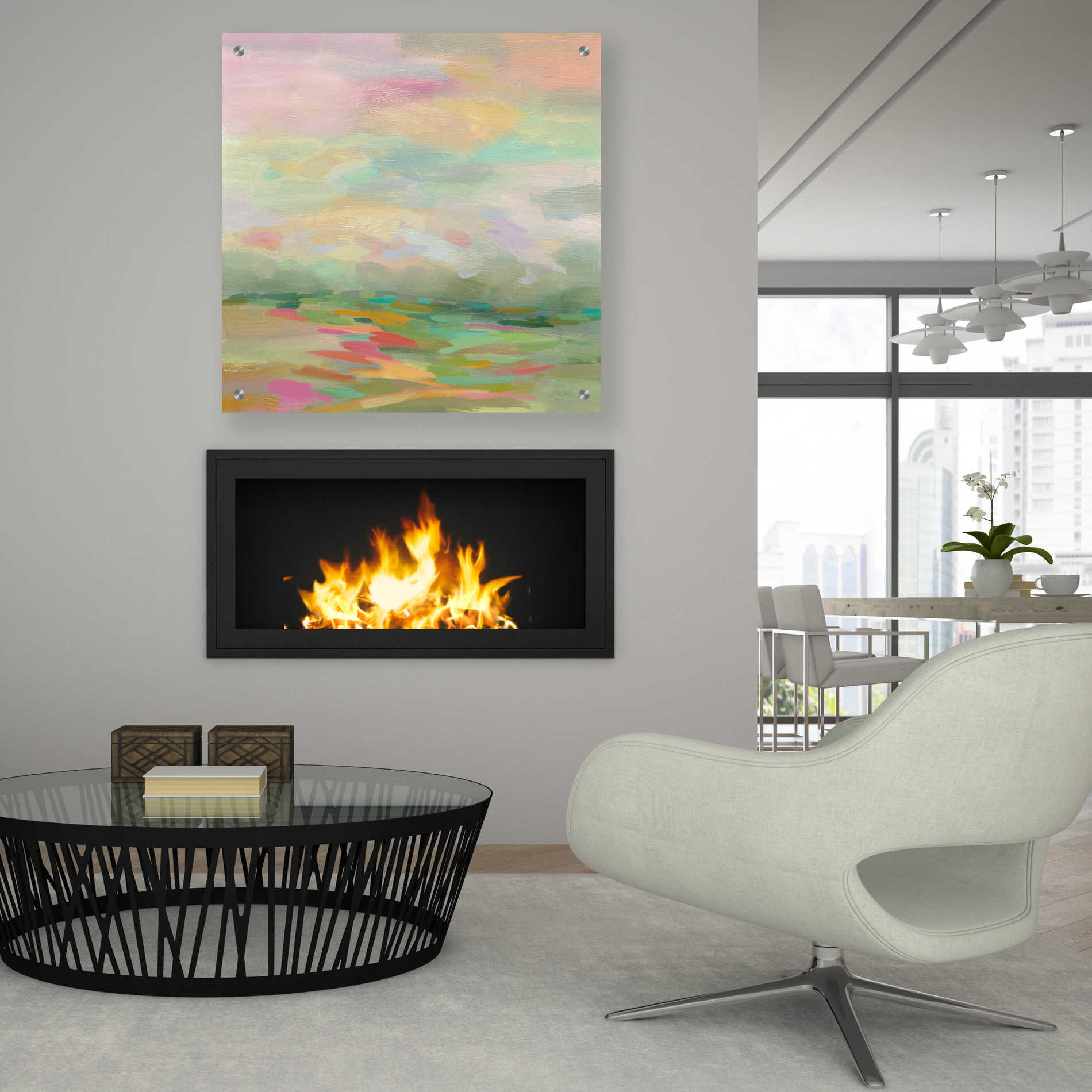 Epic Art 'Pastel Fields' by Silvia Vassileva, Acrylic Glass Wall Art,36x36