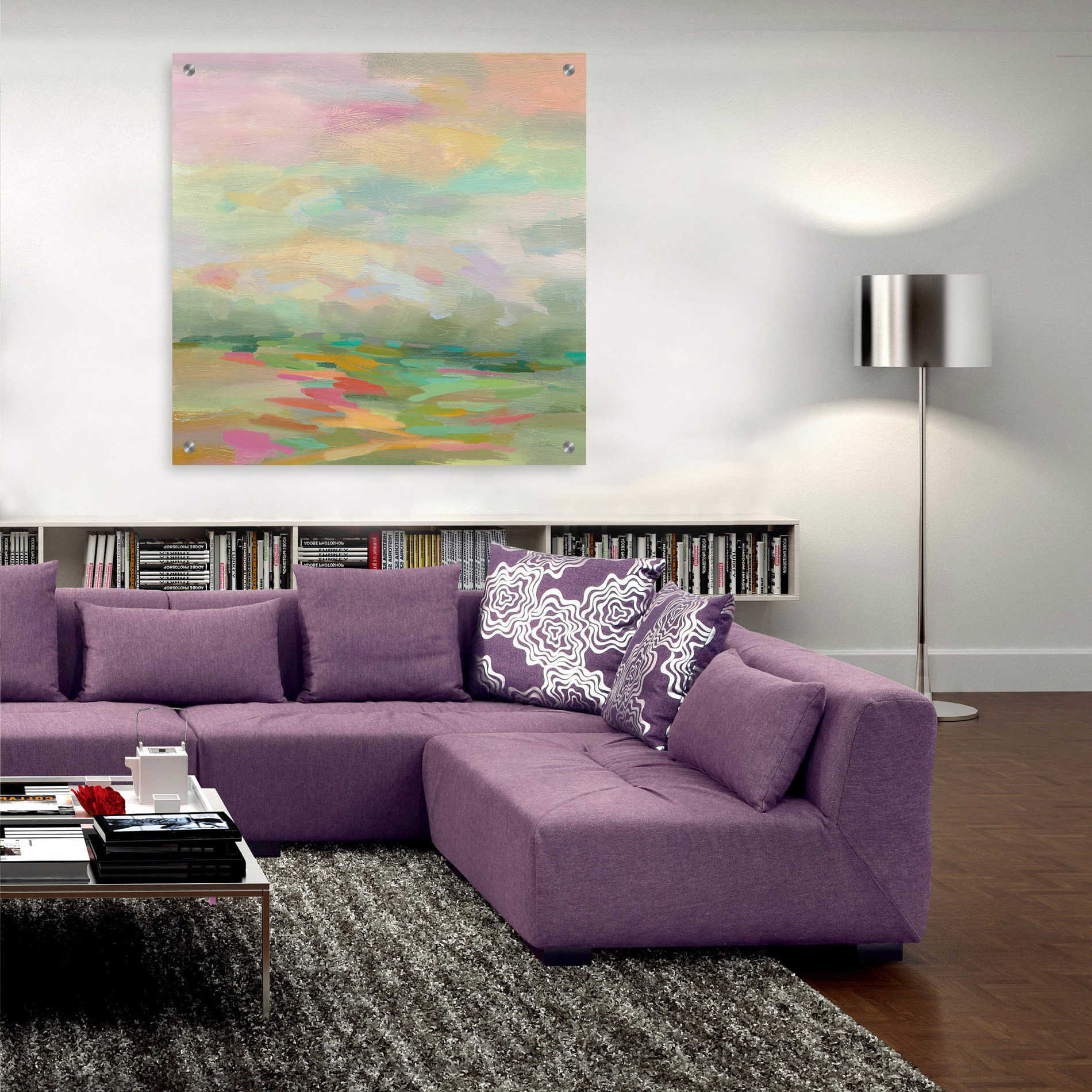 Epic Art 'Pastel Fields' by Silvia Vassileva, Acrylic Glass Wall Art,36x36